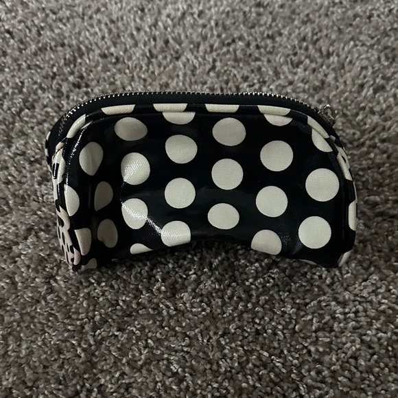 it cosmetics Handbags - IT Cosmetics Black and White Polka Dot Cosmetic Bag